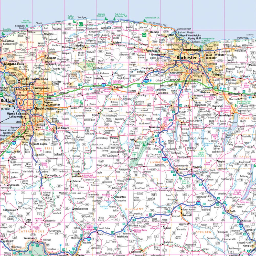 New York State Highway Folded Map by Rand McNally (Easy to Read) - Map Detail