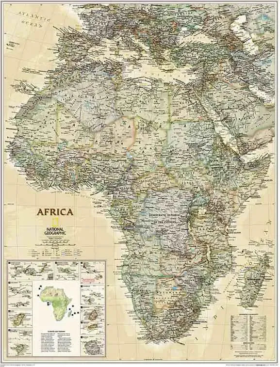 Africa Wall Map Executive Style by National Geographic
