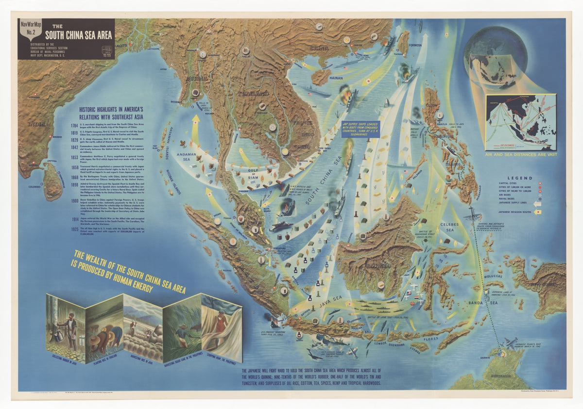 World War II Naval War Map 2 - The South China Sea