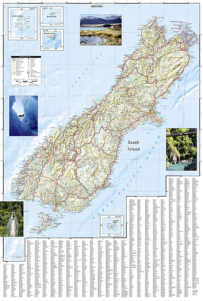 New Zealand Adventure Travel Map by National Geographic - Map Detail