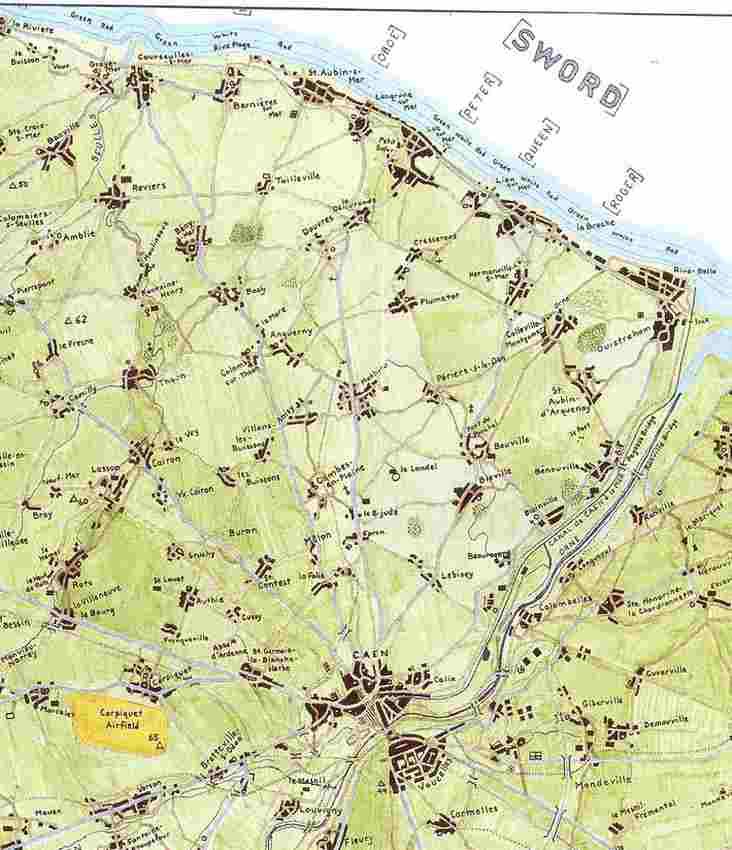 Normandy Le Havre to Cherbourg Map (D-Day 1944)