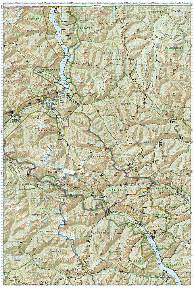 North Cascades National Park Trails Illustrated Topographic Map #223 - Map Detail (East)