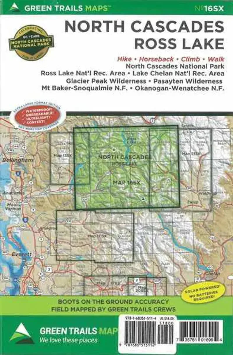 North Cascades / Ross Lake WA - Green Trails Map #16SX