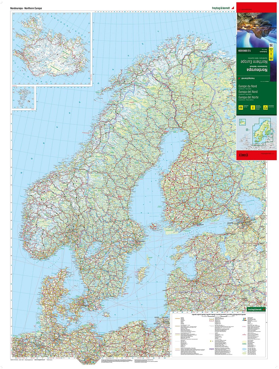Scandinavia / Northern Europe Road Map by Freytag & Berndt - Map