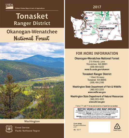Okanogan-Wenatchee National Forest - Tonasket Ranger District Forest Service Map - Cover
