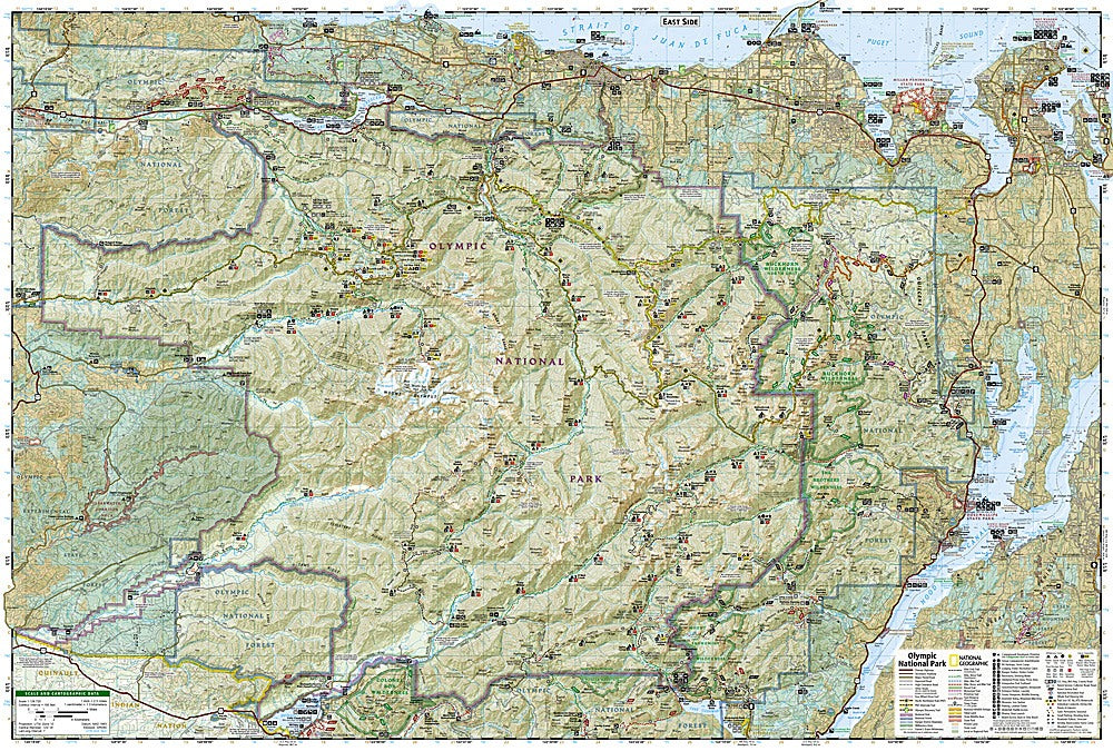 Olympic National Park Trails Illustrated Topographic Map #216 - Map Detail (East)
