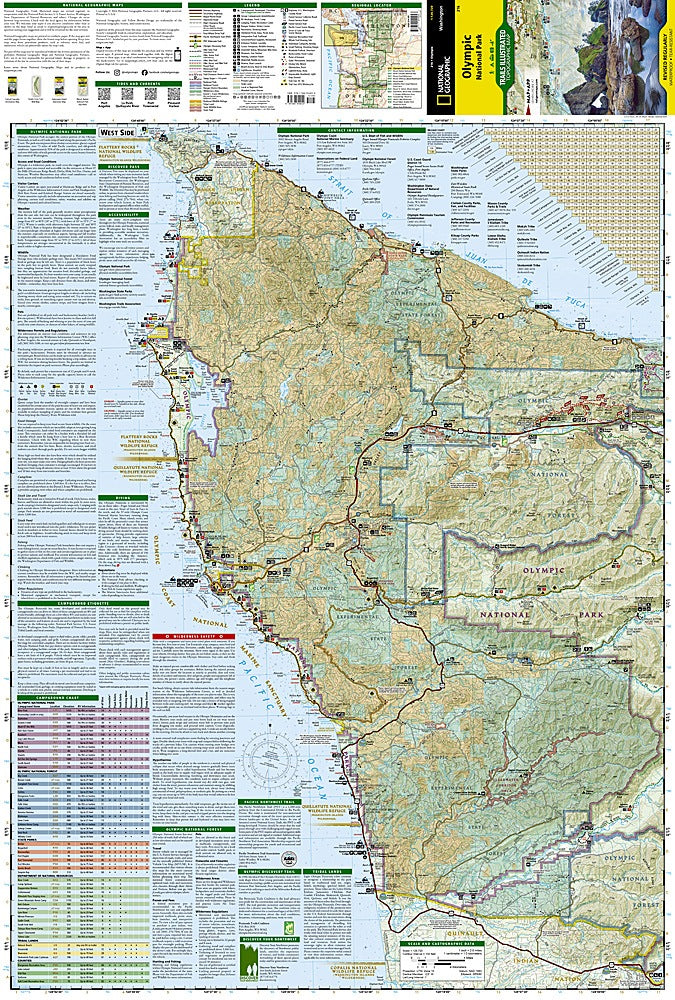Olympic National Park Trails Illustrated Topographic Map #216 - Map Detail (West)