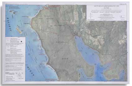 Ozette Beach Loop Trail Map by Custom Correct Maps
