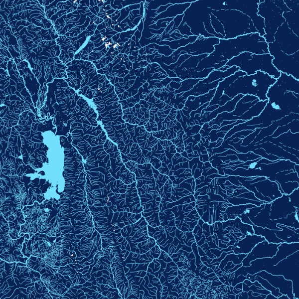 Montana State Rivers / Hydrology Map - Detail
