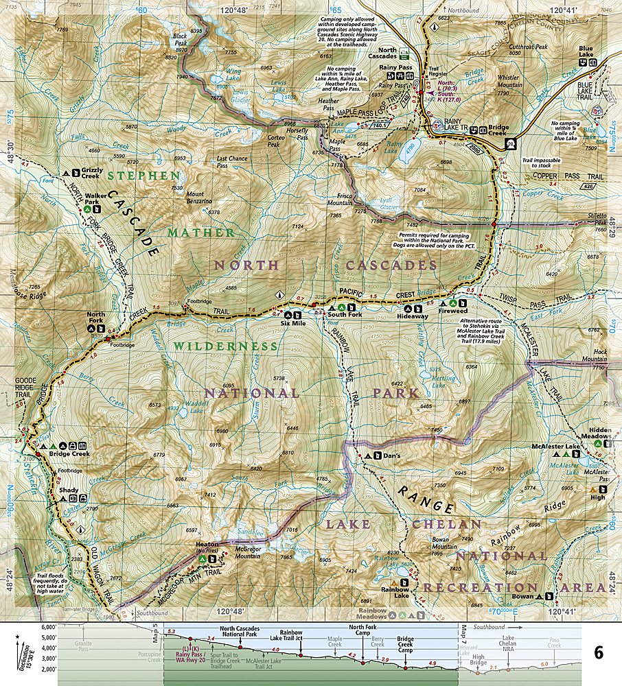 Pacific Crest Trail Washington North Trails Illustrated Topographic Map Guide Booklet - Map Detail
