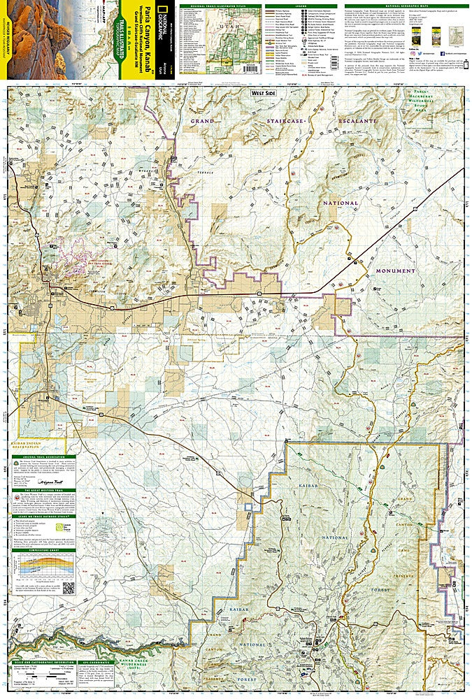 Paria Canyon & Kanab Trails Illustrated Topographic Map #859 - Map Detail
