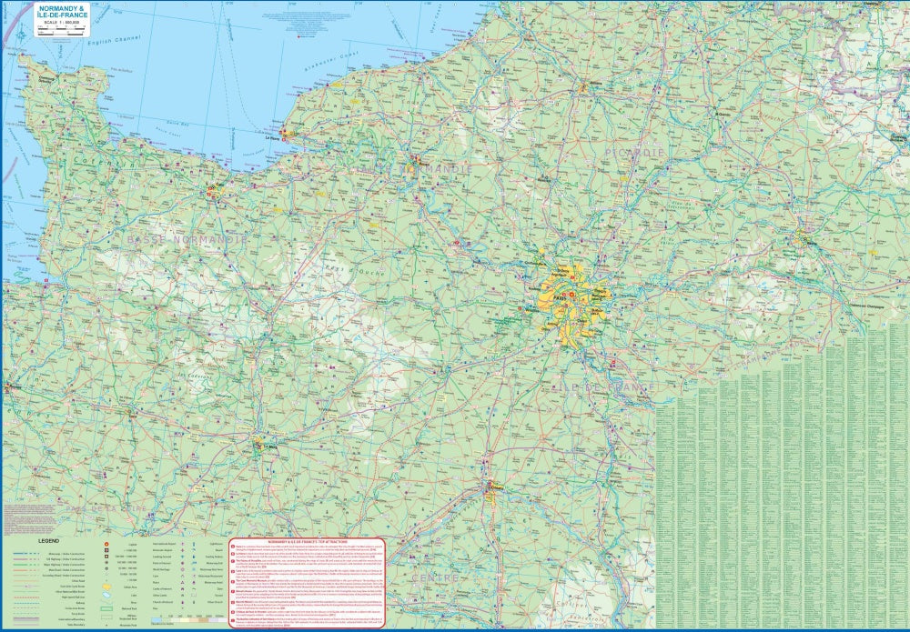 Paris & Region Travel & Reference Map by ITMB - Regional Map Detail