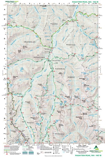 Pasayten Peak, WA - Green Trails Map #018