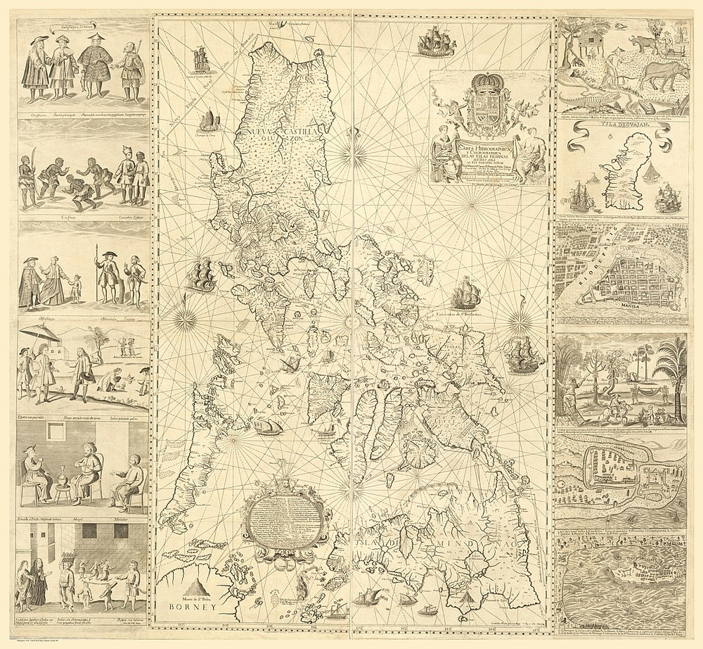 Antique Map of the Philippines 1734