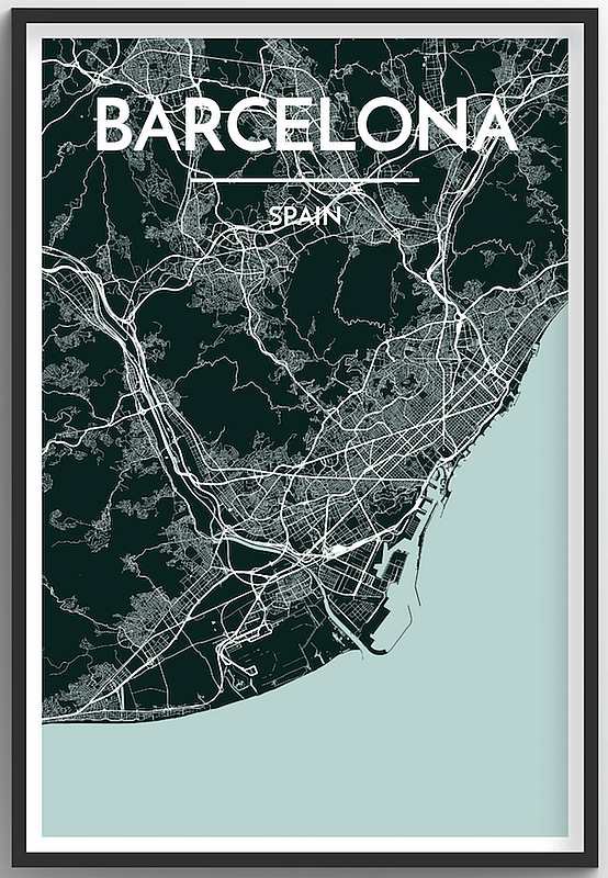 Barcelona Map Print