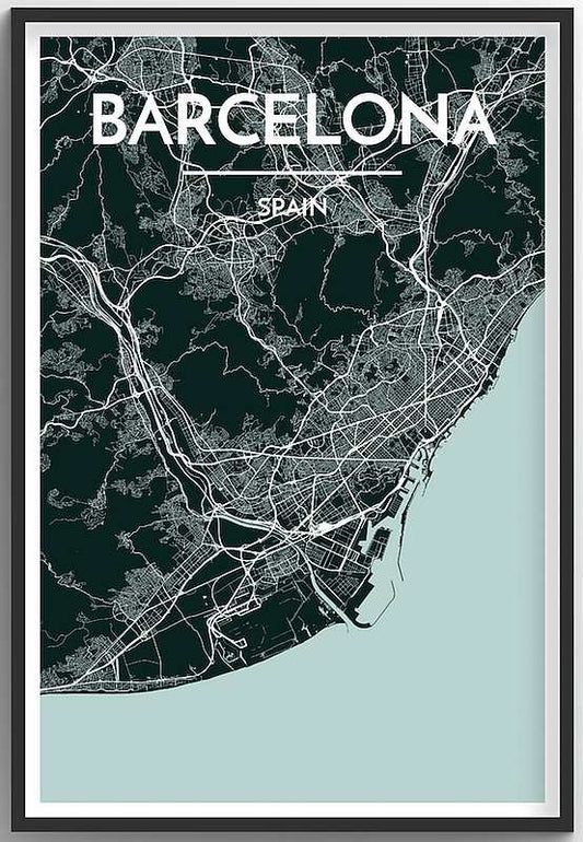 Barcelona Map Print