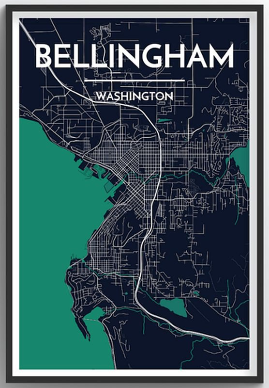 Bellingham City Map Print