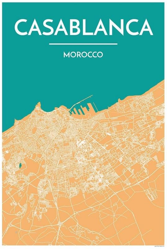 Casablanca Map Print