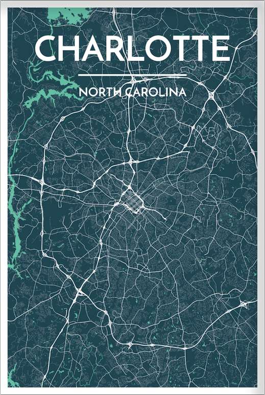 Charlotte Map Print