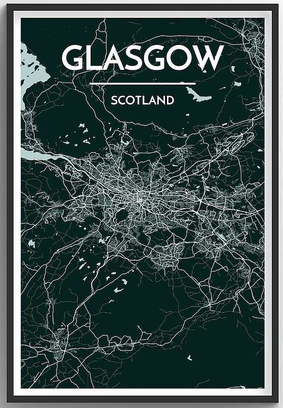 Glasgow Map Print
