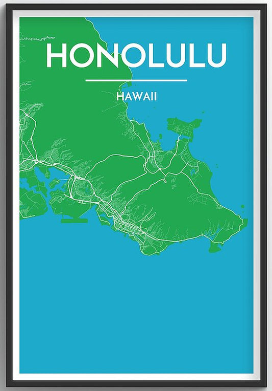 Honolulu Map Print