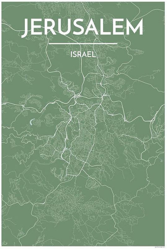 Jerusalem Map Print