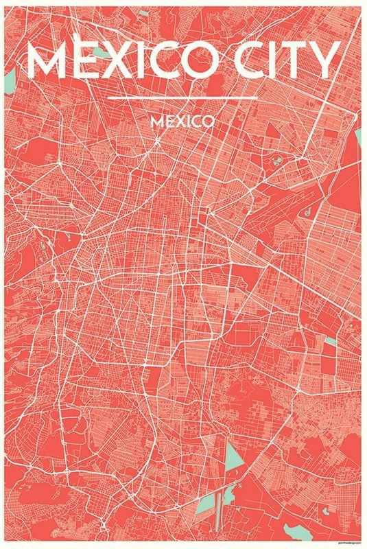 Mexico City Map Print