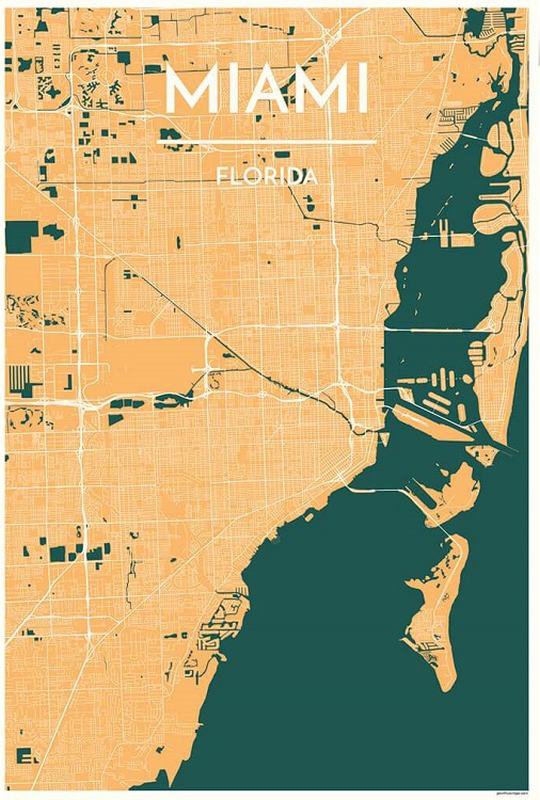 Miami Map Print