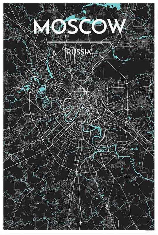 Moscow Map Print