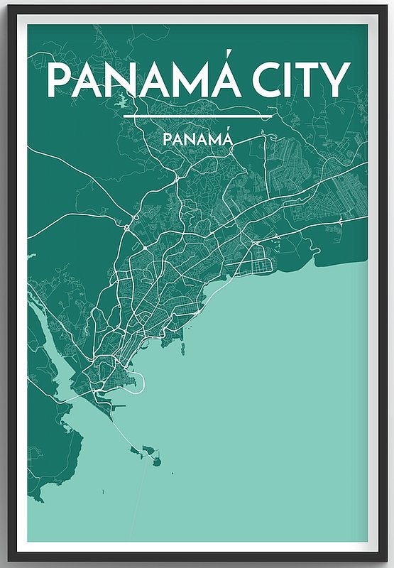 Panama City Map Print