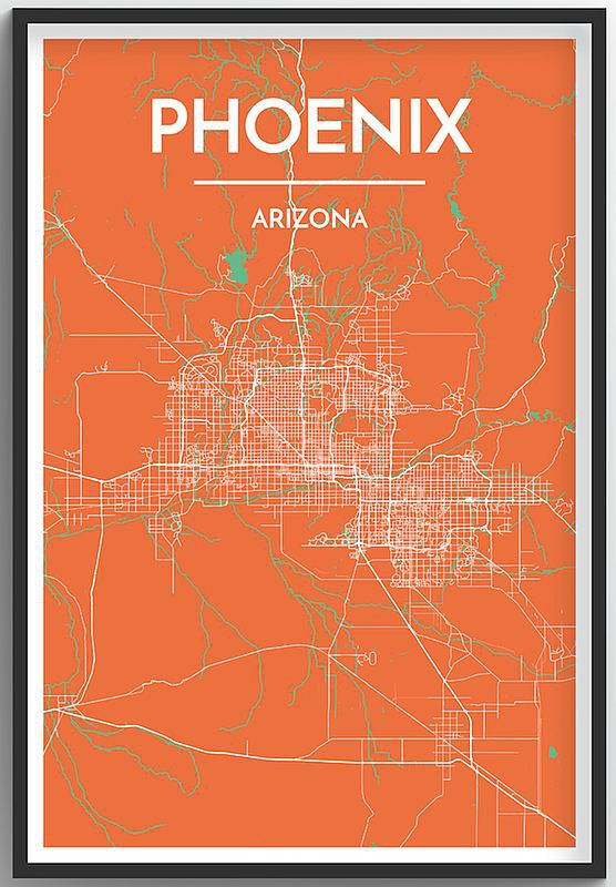 Phoenix Map Print