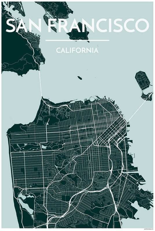 San Francisco Map Print, Blue