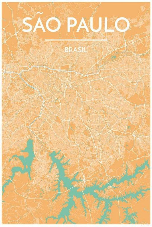 Sao Paulo Map Print