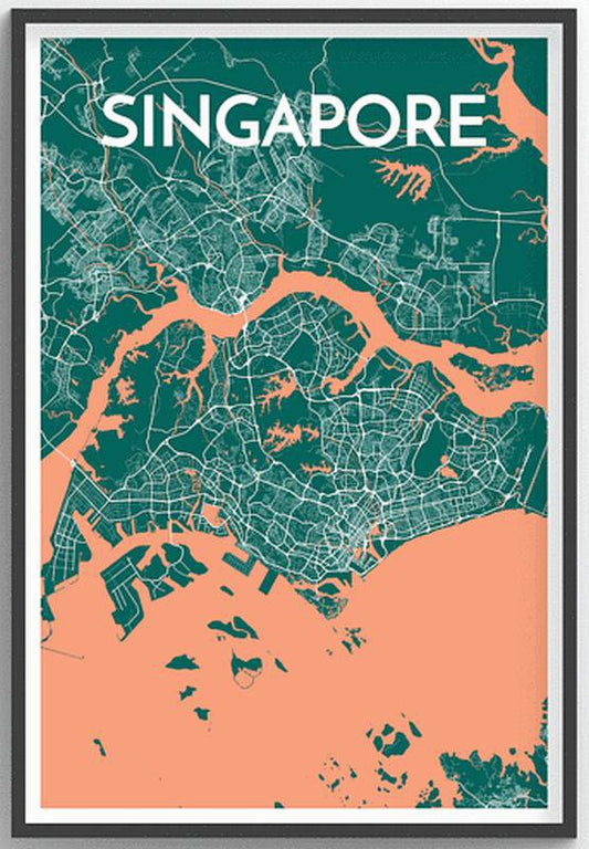 Singapore Map Print