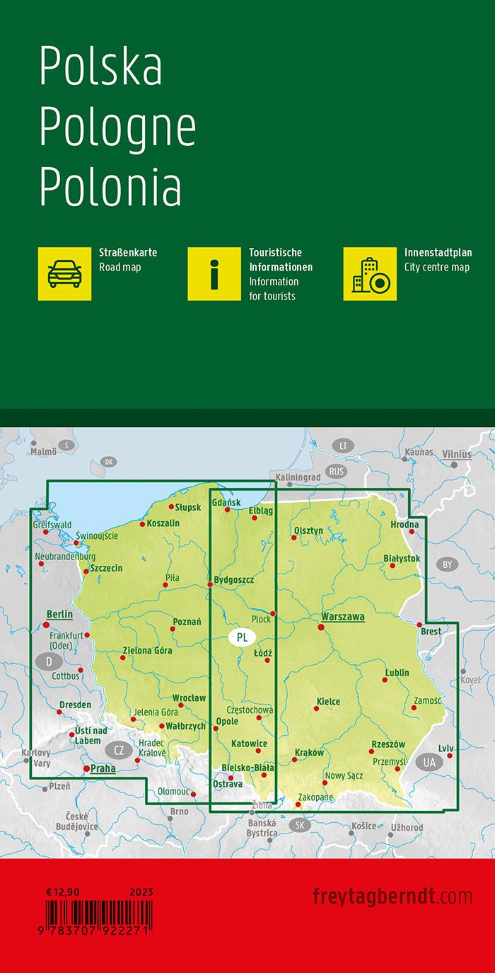 Poland Road Map by Freytag & Berndt - Coverage Map
