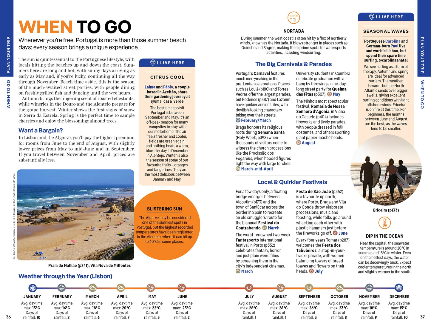 Portugal Travel Guide Book by Lonely Planet - Sample Page