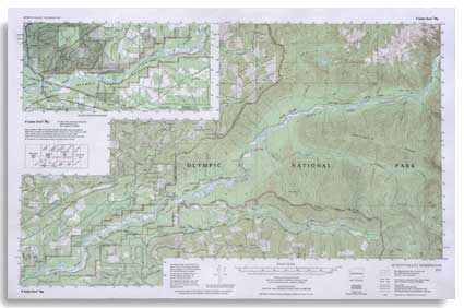 Queets Valley Trail Map by Custom Correct Maps