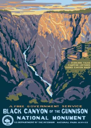 Black Canyon of the Gunnison National Monument WPA Style Poster by Ranger Doug's Enterprise