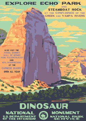 Dinosaur National Monument WPA Style Poster by Ranger Doug