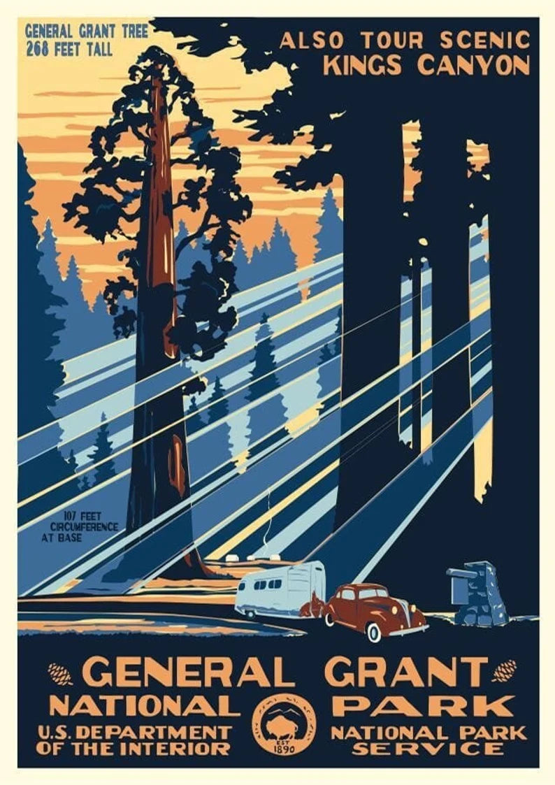 General Grant (Kings Canyon) National Park WPA Style Souvenir