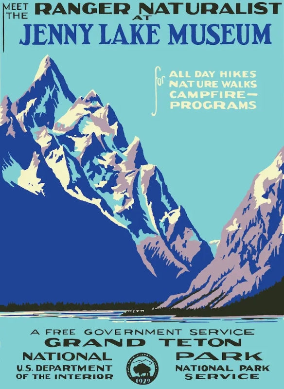 Grand Teton National Park WPA Style Poster by Ranger Doug