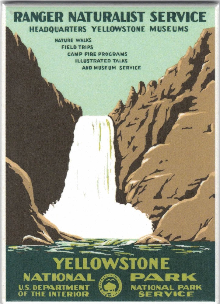 Yellowstone National Park - Falls WPA Style Souvenir Poster by Ranger Doug