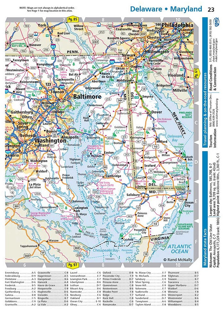 2026 Midsize Road Atlas by Rand McNally - Map Sample