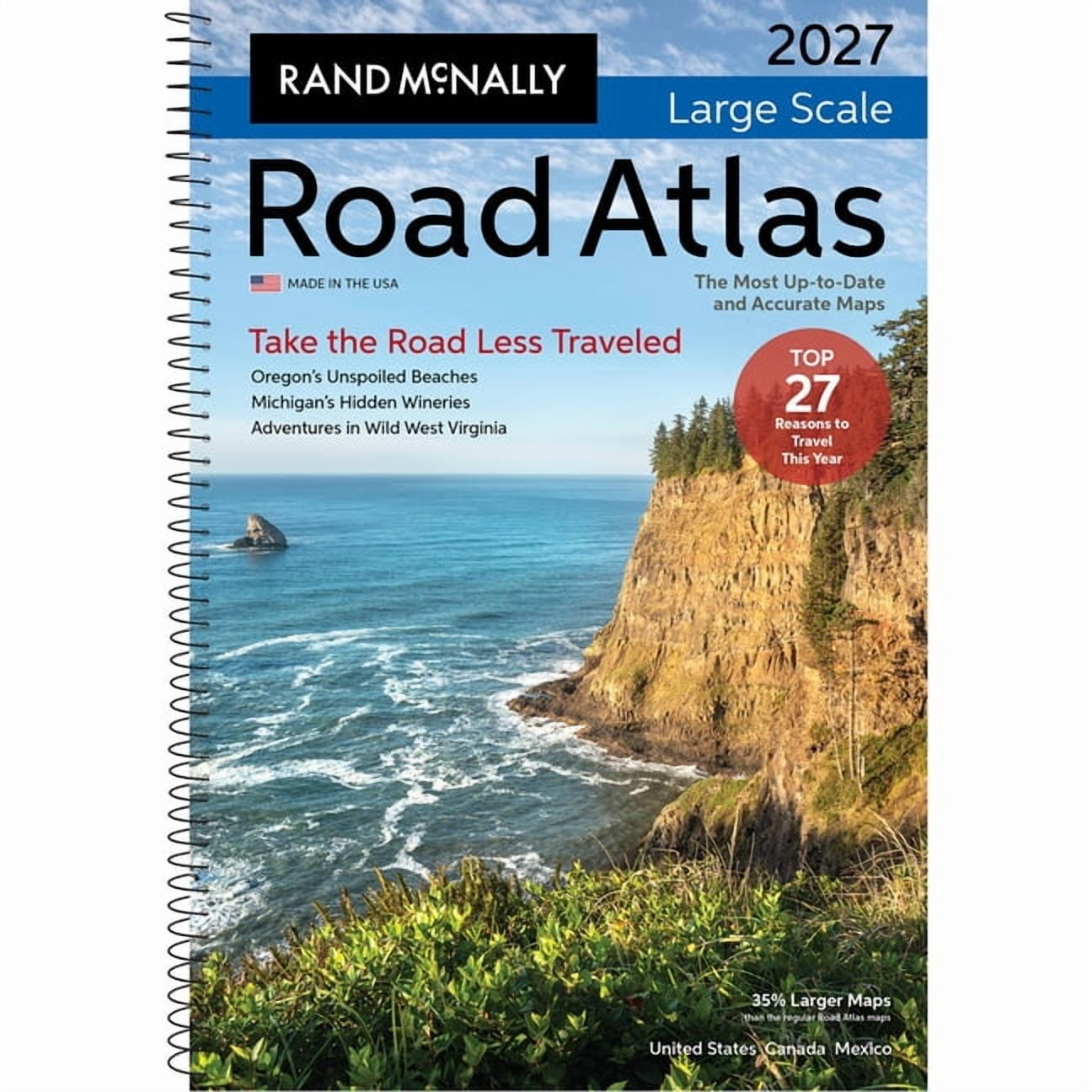 ■ RAND McNALLY ROAD ATLAS 1989 米国の道路地図 2027 Large Scale USA Road Atlas - Rand McNally – Metsker Maps