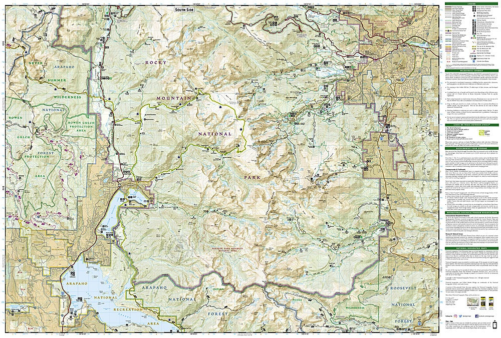 Rocky Mountain National Park Trails Illustrated Topographic Map #200 - Map Detail