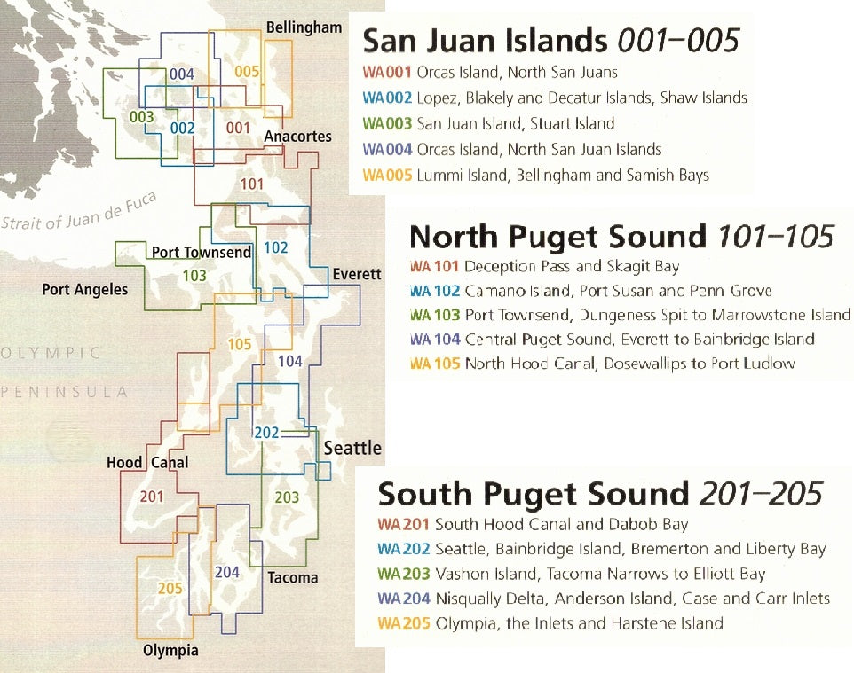 SeaTrails Kayak Charts Map Set Index with Titles