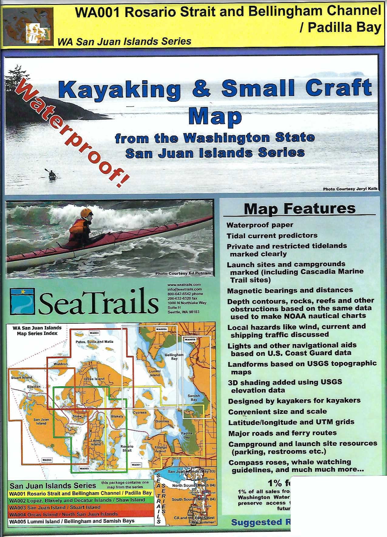 Rosario Strait & Bellingham Channel Sea Kayak Chart - WA001