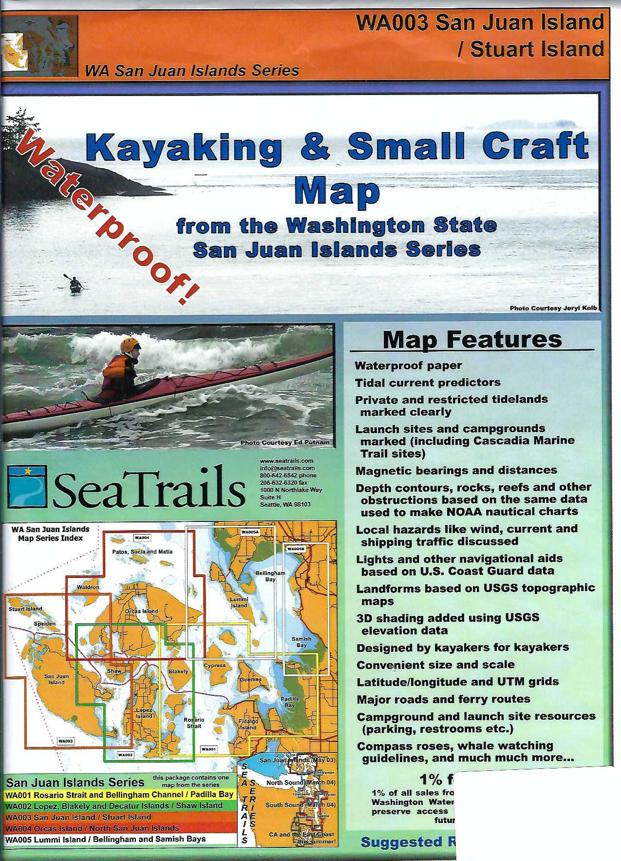 San Juan Island & Stuart Island Sea Kayak Chart - WA003