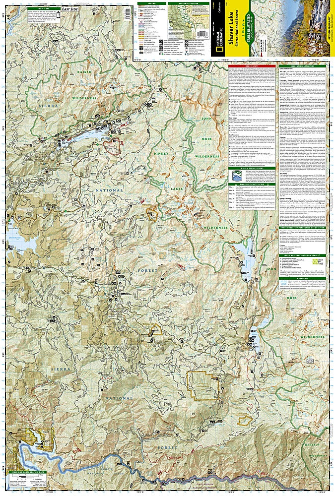 Shaver Lake Trails Illustrated Topographic Map #810 - Map Detail