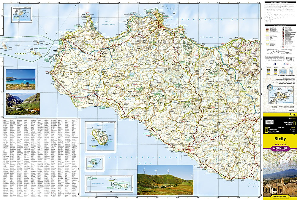 Sicily (Italy) Adventure Travel Map by National Geographic - Map Detail